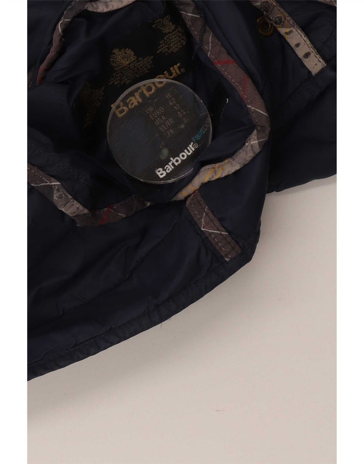 Женская стеганая куртка Barbour UK 16, большая, темно-синяя, полиамид с цветными блоками