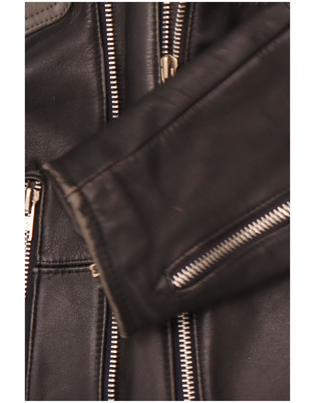 Мужская кожаная байкерская куртка MQP UK 46 3XL, черная кожа с цветными блоками