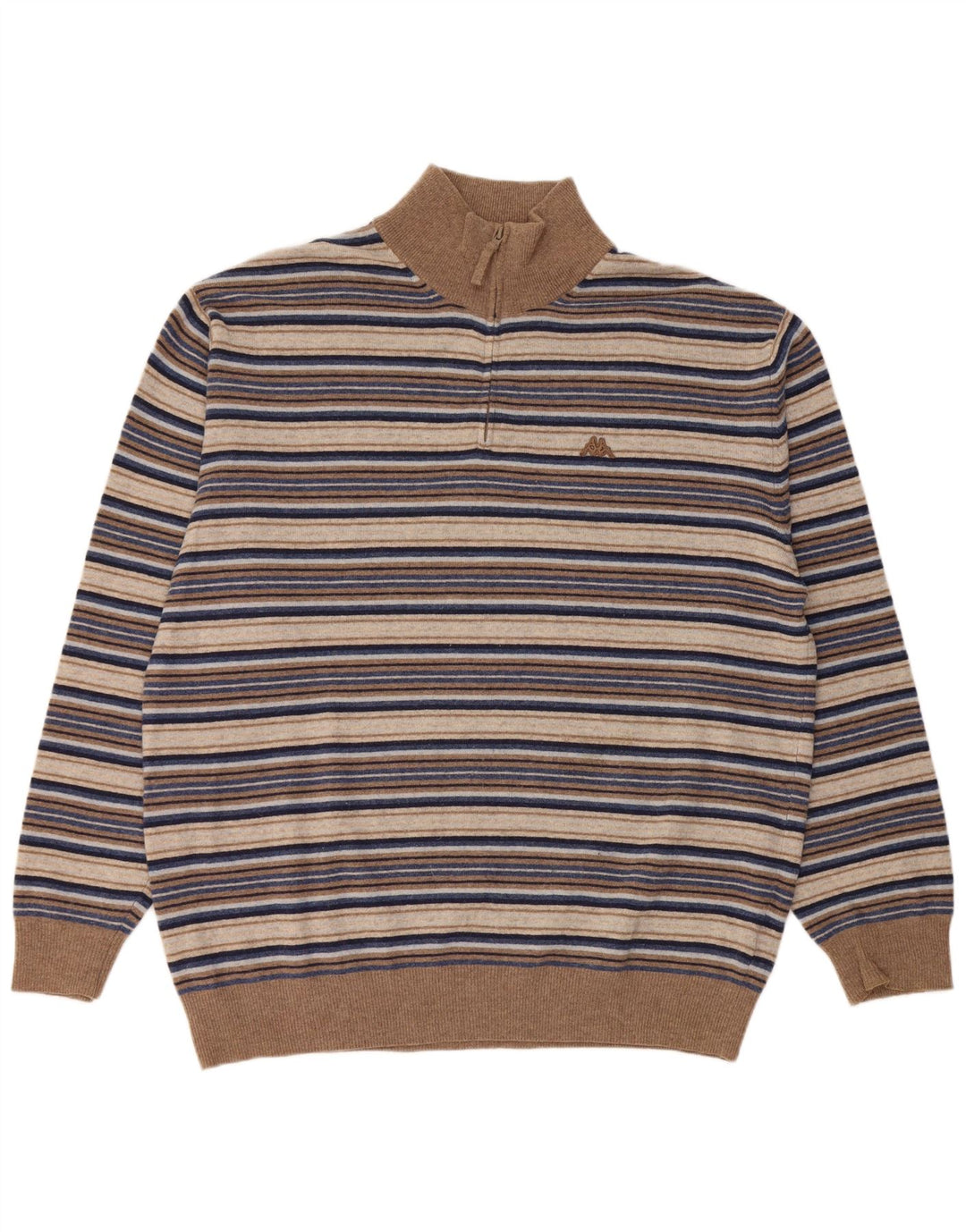 Мужской свитер Kappa с воротником на молнии 3XL, шерсть в разноцветную полоску