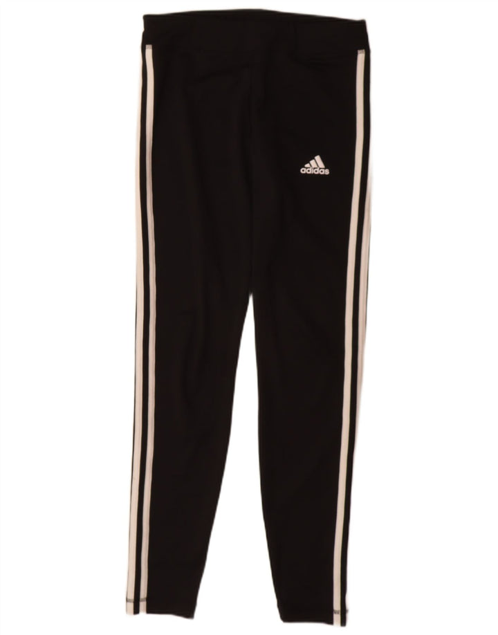 ADIDAS Girls Climalite Leggings 14-15 Years Black Polyester