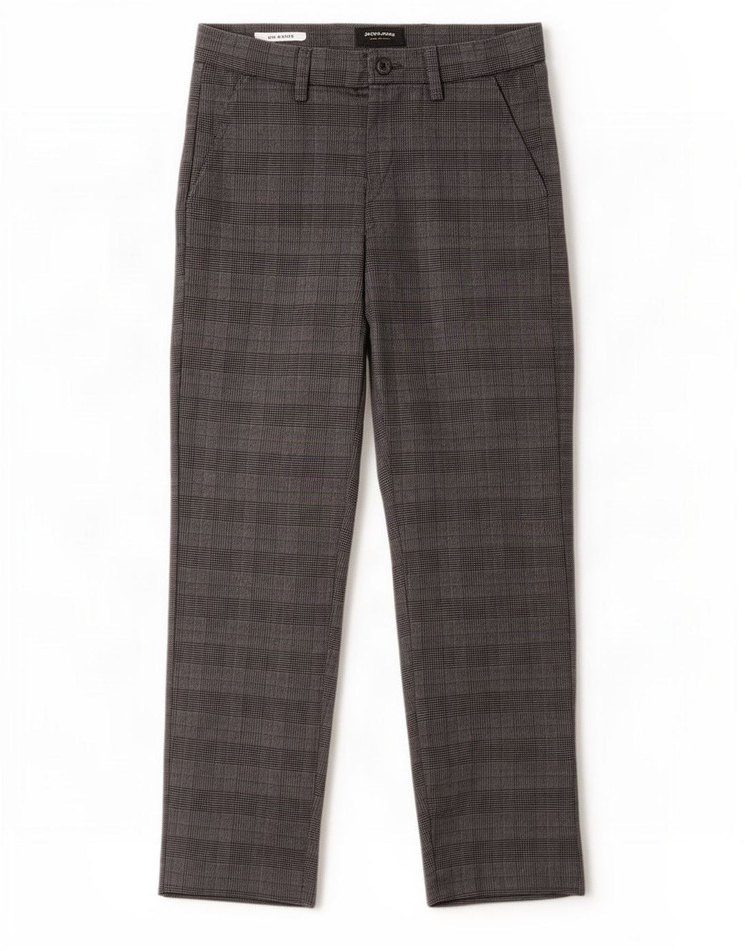 Мужские узкие костюмные брюки Jack & Jones Marco W28 L30 серые в клетку из полиэстера