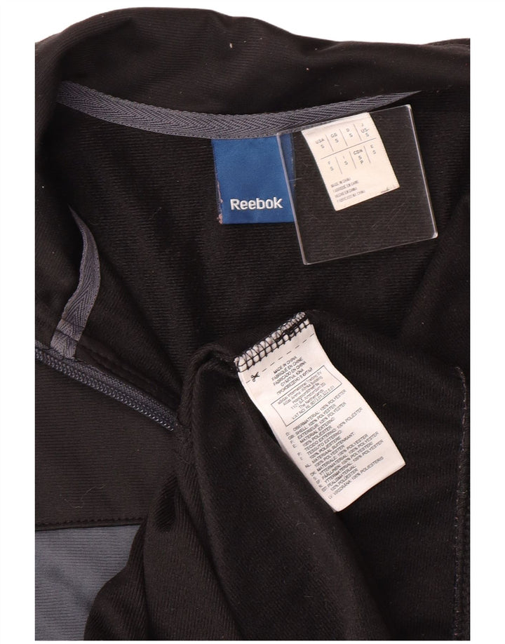 Мужской спортивный костюм Reebok, верхняя куртка, маленький черный полиэстер с цветными блоками