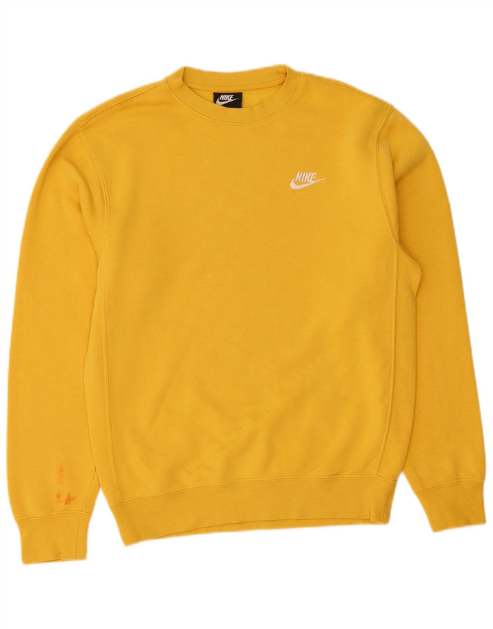 NIKE Mens Sweatshirt Jumper XS Yellow Cotton