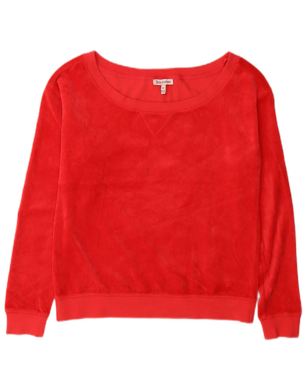 Женский бархатный свитшот оверсайз Juicy Couture UK 6 XS, красный хлопок