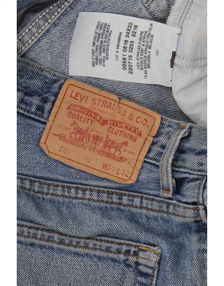 Женские прямые джинсы Levi's 581 W34 L32 синие, хлопок