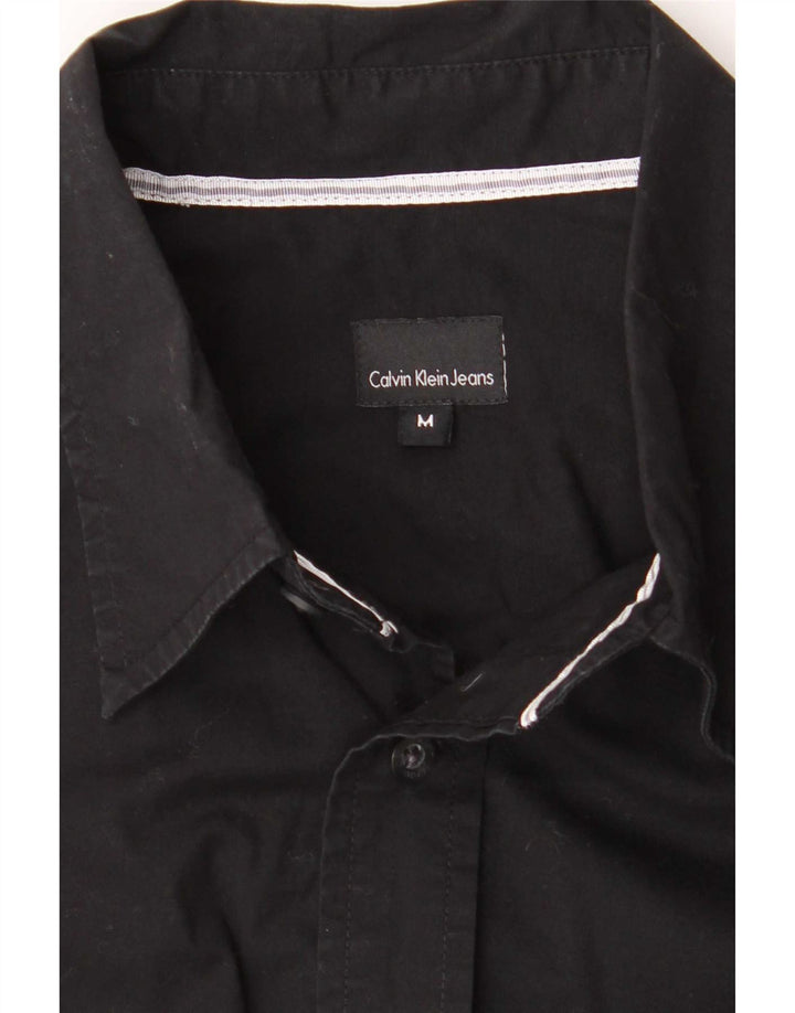 Мужская рубашка Calvin Klein Jeans среднего размера из хлопка черного цвета