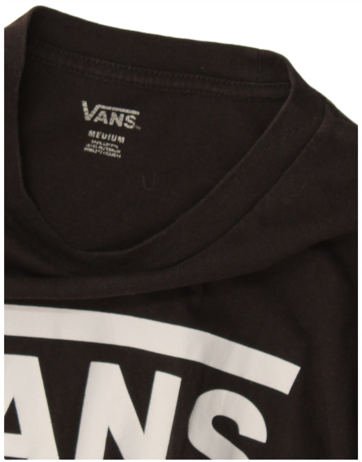 Мужской топ с рисунком Vans, средний черный хлопок с длинными рукавами