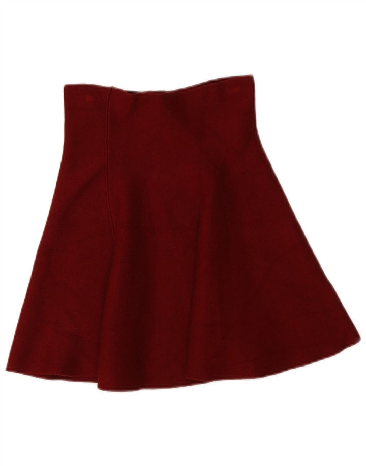 Zara Женская трикотажная мини-юбка-трапеция среднего размера W28 Бордовая вискоза
