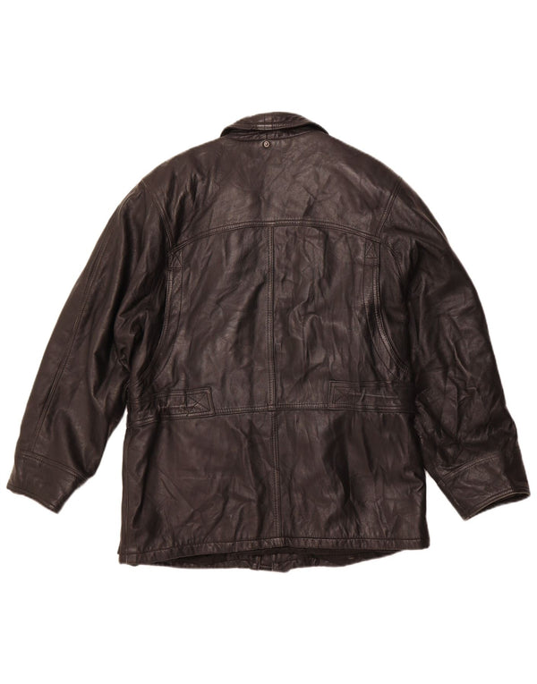 Мужская кожаная куртка VINTAGE IT 50 большая черная кожа