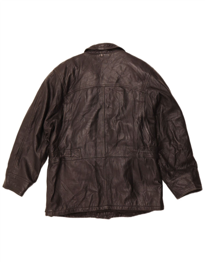 Мужская кожаная куртка VINTAGE IT 50 большая черная кожа