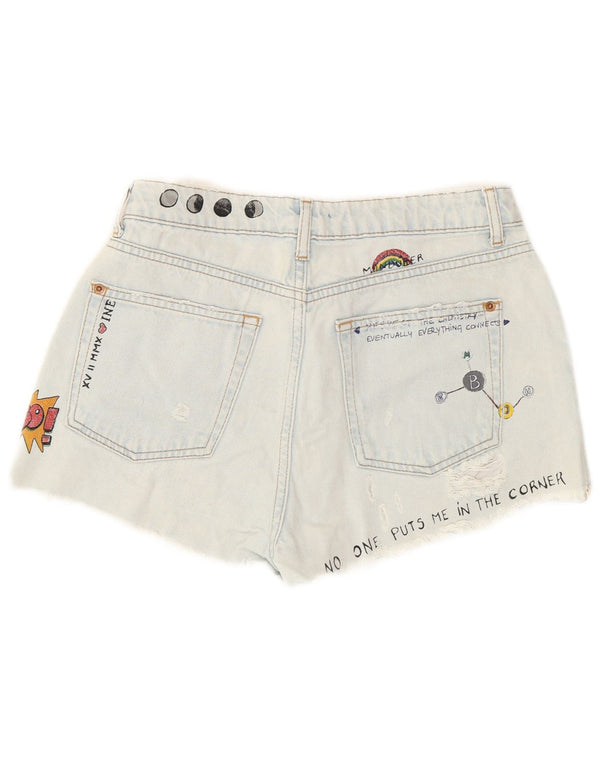 Женские джинсовые шорты Pull & Bear с принтом EU 36 XS W26 Синие