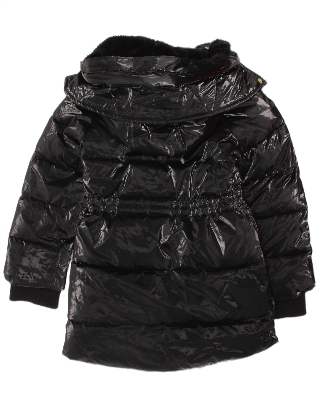 Стеганое пальто с капюшоном Dkny для девочек 3-4 лет, черный полиамид