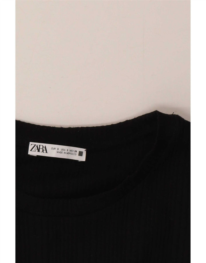 Женская укороченная блузка Zara UK 10, маленькая черная