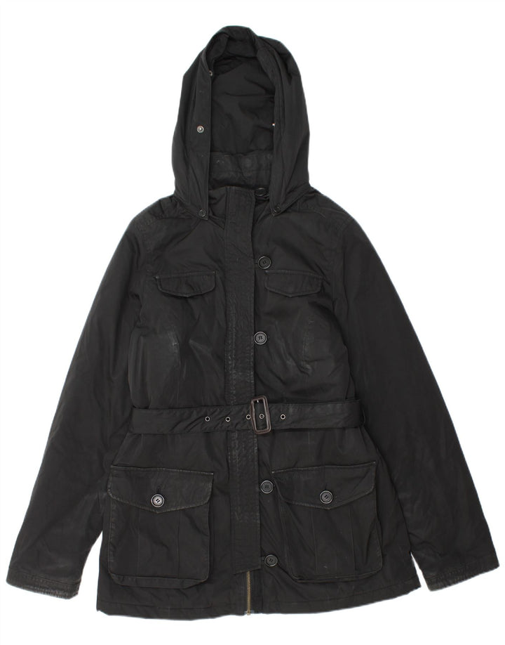 Женская куртка Woolrich с капюшоном UK 14, средний черный полиэстер