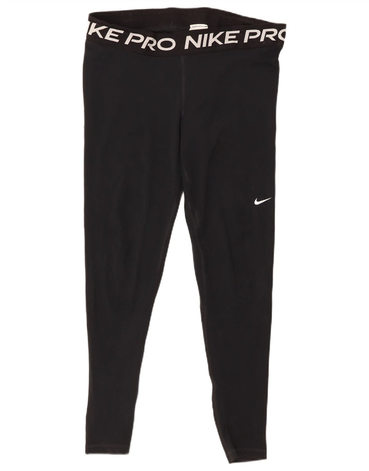 Женские леггинсы с рисунком Nike UK 18 XL, черный полиэстер