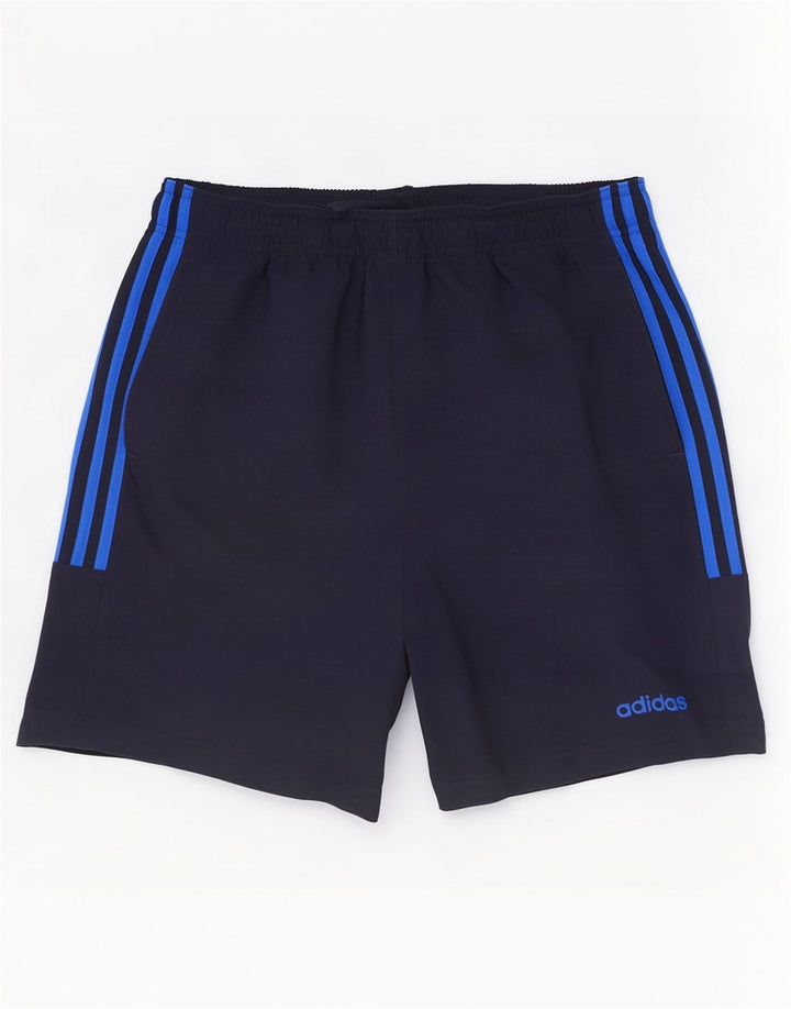 Мужские спортивные шорты Adidas среднего размера, темно-синие, полиэстер