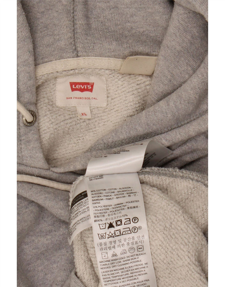 Мужской джемпер с капюшоном Levi's XL, серый хлопок