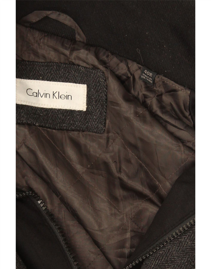 Мужское пальто CALVIN KLEIN UK 40, большое, серое, шерстяное