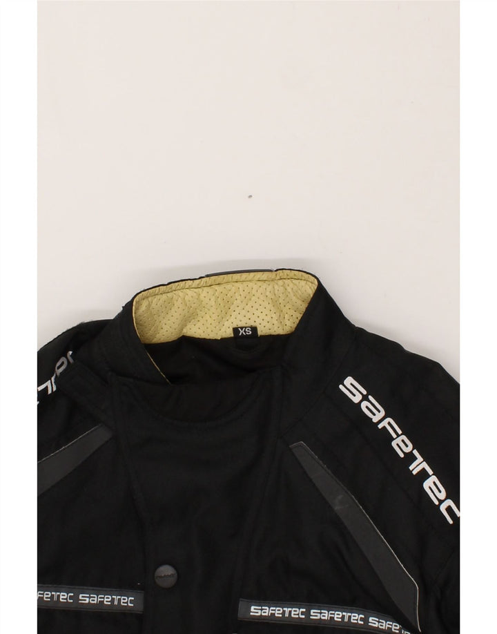 ROLEFF Mens Graphic Racer Jacket UK 34 XS Black Polyester Vintage ROLEFF and Second-Hand ROLEFF from Messina Hembry 