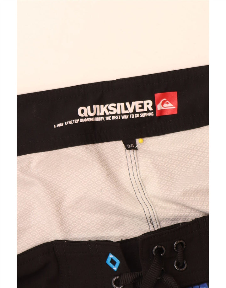 Мужские шорты для плавания Quiksilver, большие синие, полиэстер с геометрическим рисунком