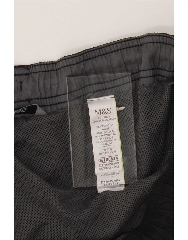Мужские шорты для плавания Marks & Spencer XL, черный полиэстер с цветными блоками