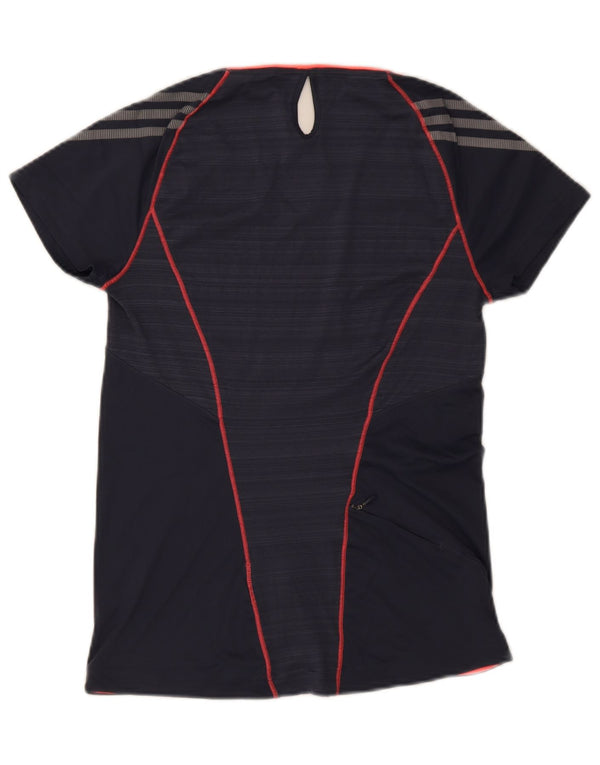 Женская футболка Adidas Climalite Top UK 8/10, маленький темно-синий полиэстер