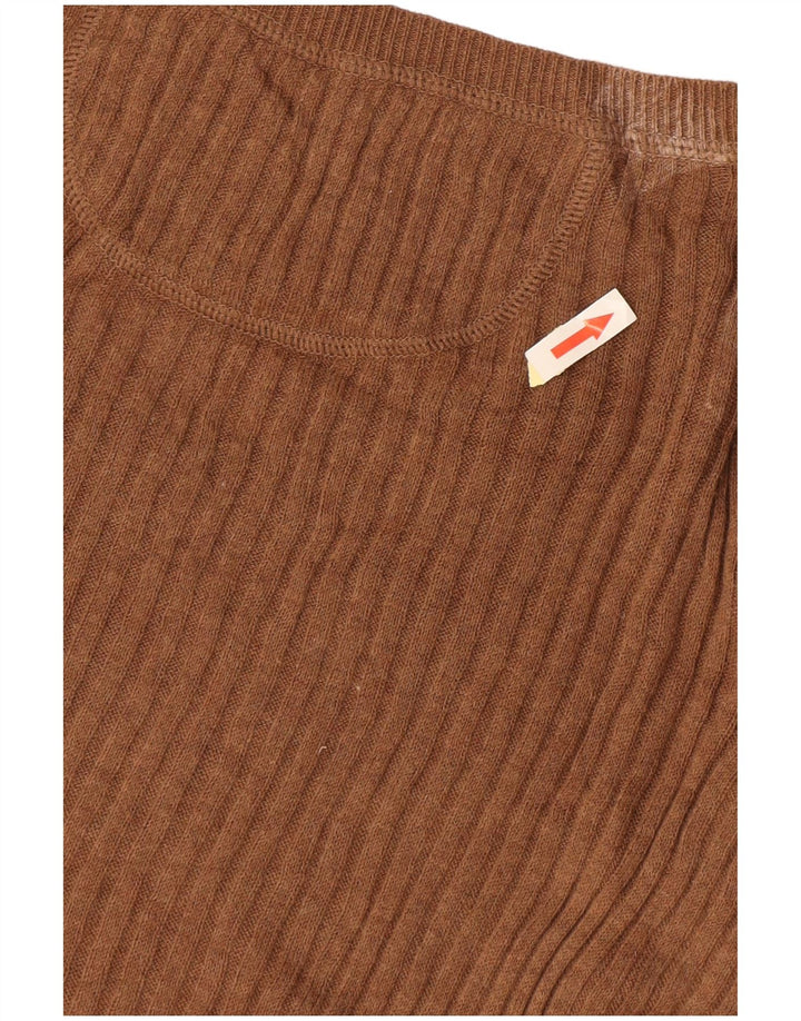 MOSSIMO Женский джемпер с короткими рукавами и v-образным вырезом, Великобритания 14, большой коричневый хлопок