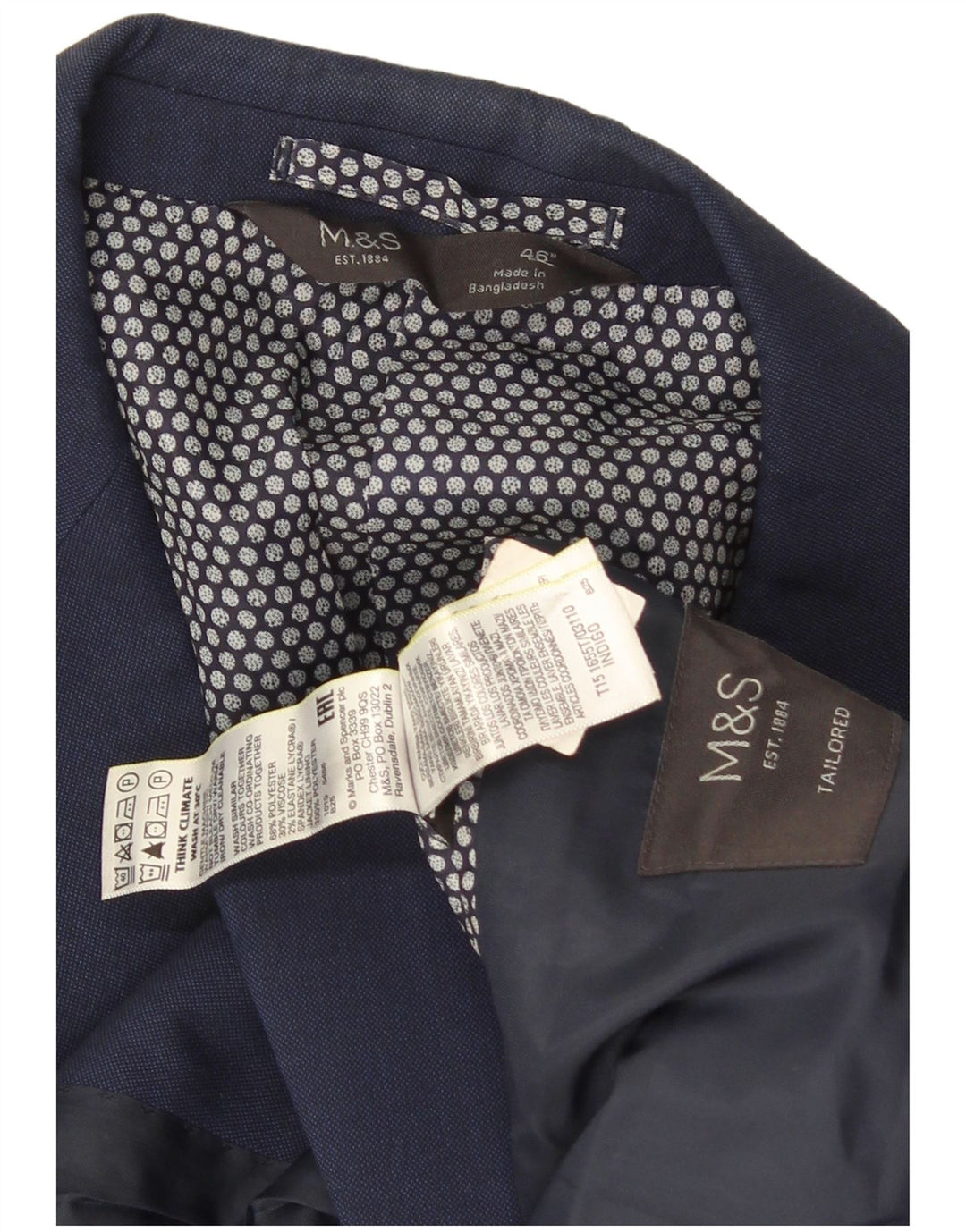 Мужской пиджак на двух пуговицах Marks & Spencer UK 46 3XL темно-синий