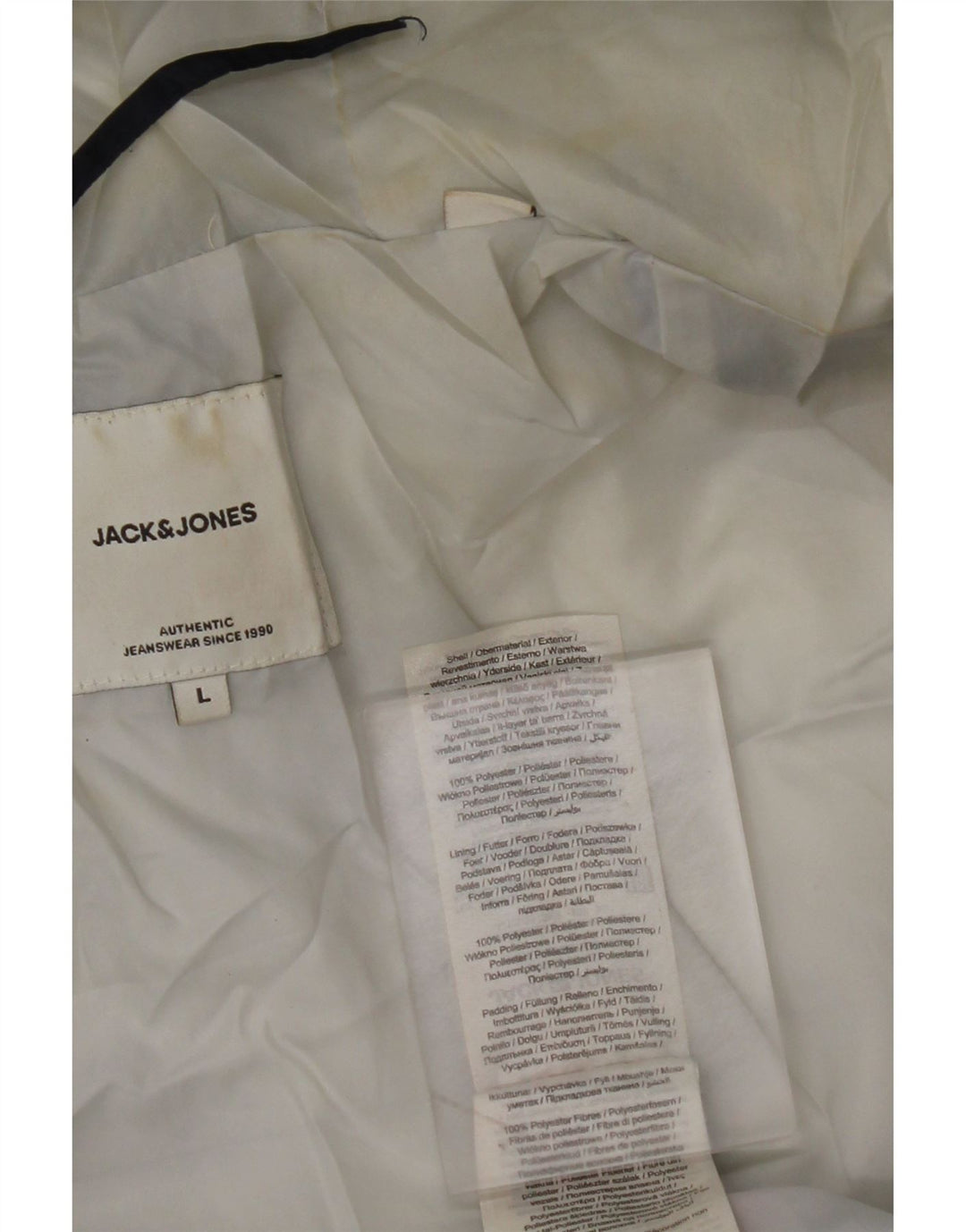 Мужская утепленная куртка JACK & JONES UK 40, большая темно-синяя, полиэстер