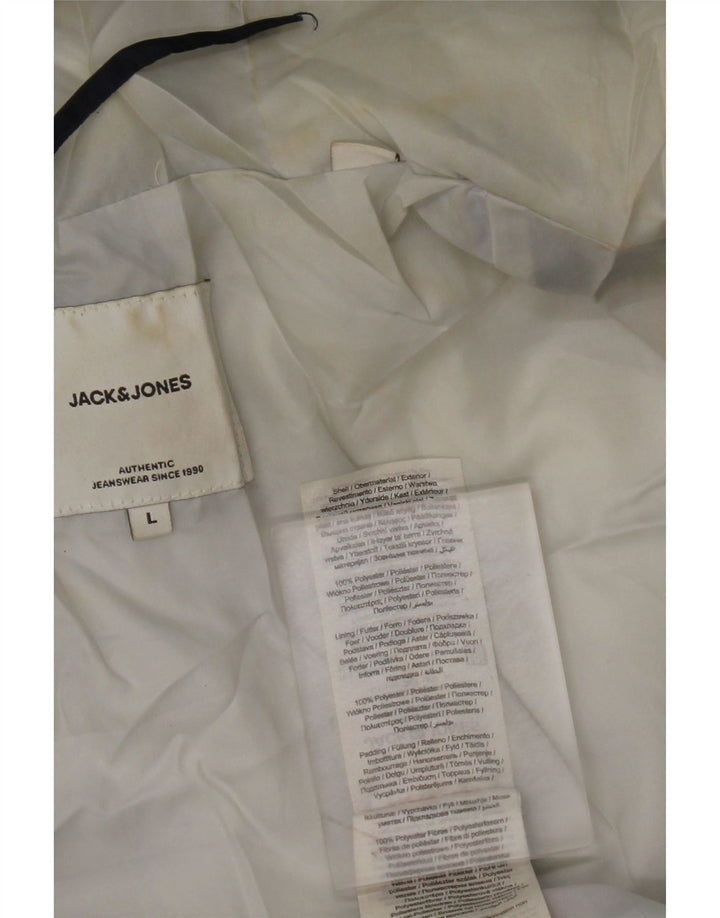 Мужская утепленная куртка JACK & JONES UK 40, большая темно-синяя, полиэстер