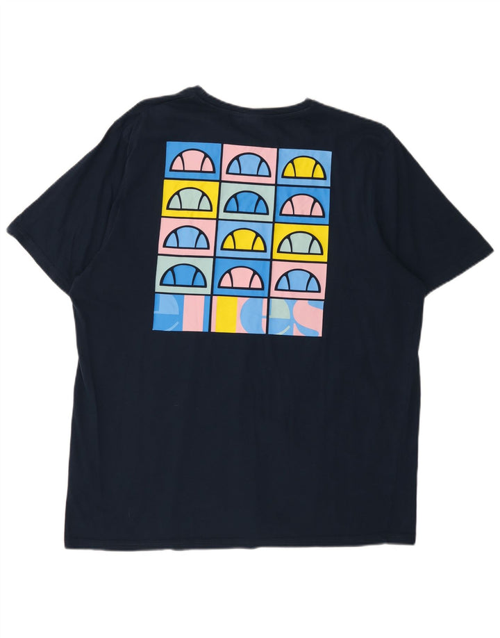 ELLESSE Мужская футболка с рисунком Топ 2XL Темно-синий хлопок