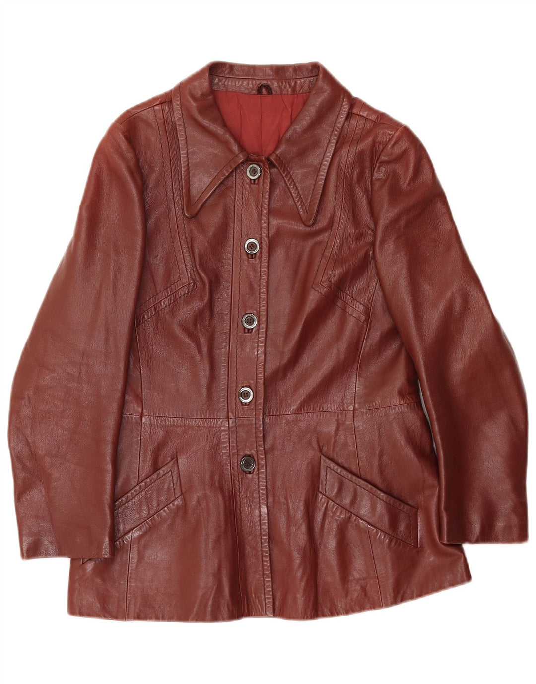 Женская кожаная куртка Emme IT 46 большая коричневая