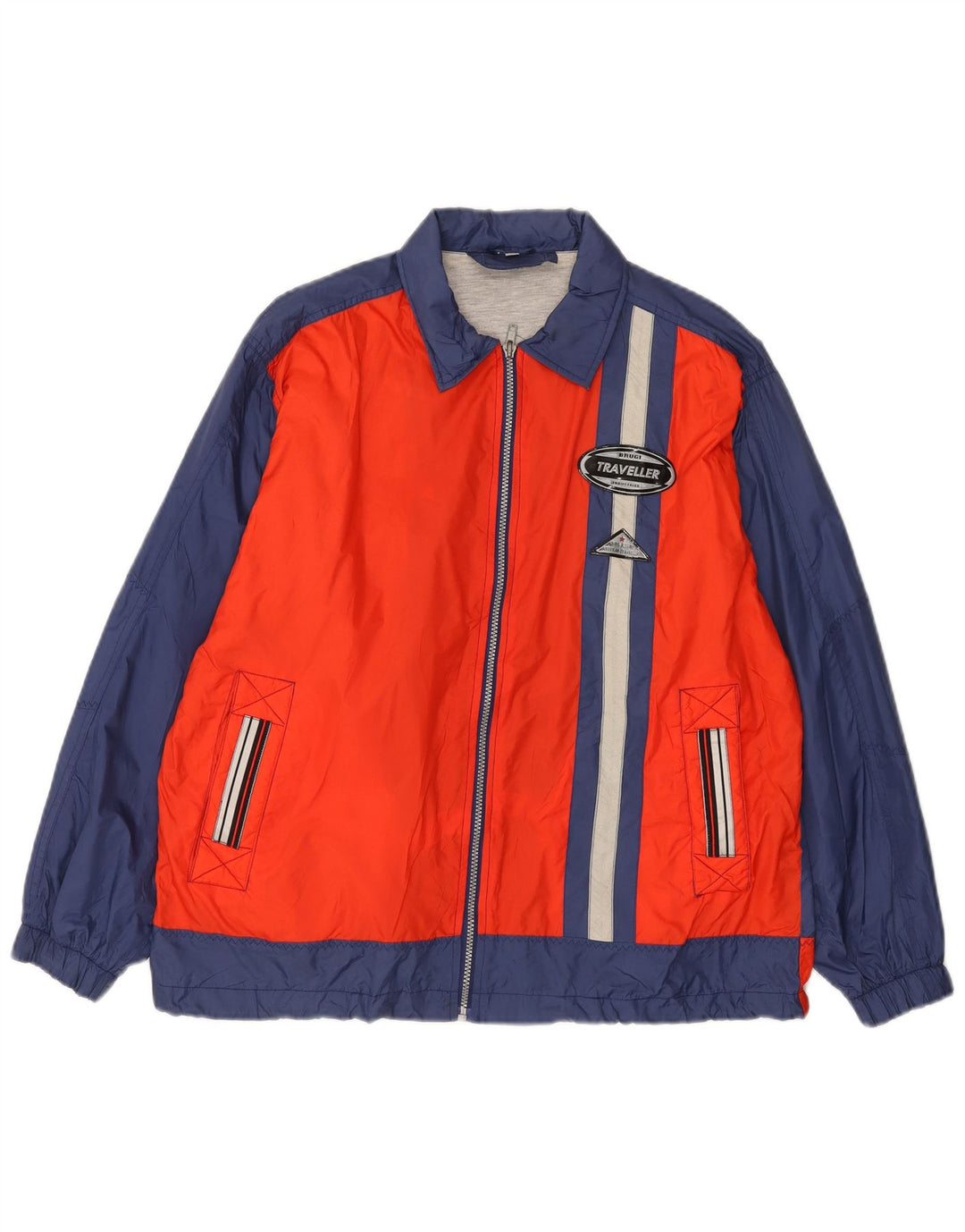 BRUGI Womens Windbreaker Jacket UK 20 2XL Blue Colourblock Polyamide