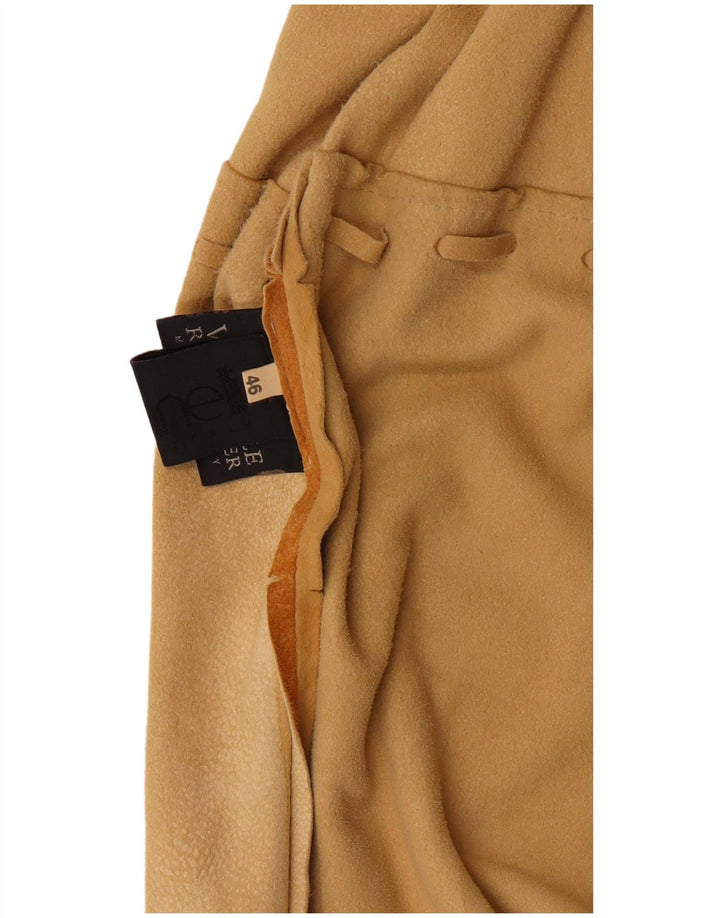 Куртка-рубашка женская замшевая Fontanelli IT 46 большая бежевая кожаная