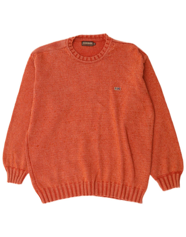 NAPAPIJRI Мужской джемпер с круглым вырезом с рисунком, бордовый, XL, мериносовая шерсть