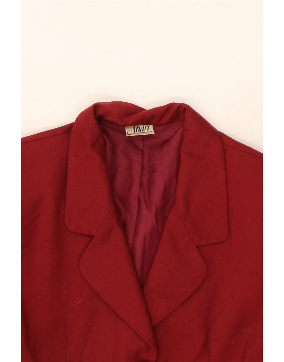 SHARI Womens 3 Button Blazer Jacket IT 46 Large Red Wool Vintage Shari and Second-Hand Shari from Messina Hembry 