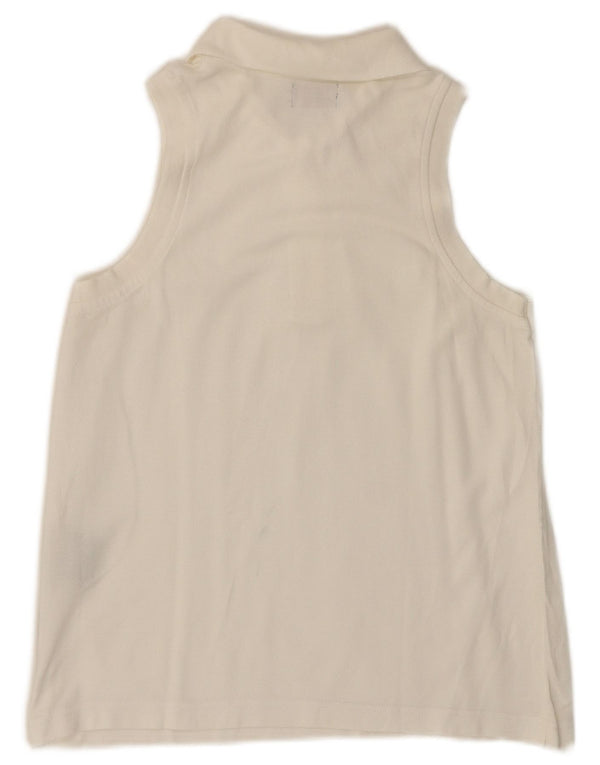 Женская рубашка поло без рукавов KAPPA UK 12, средний белый хлопок, белый цвет