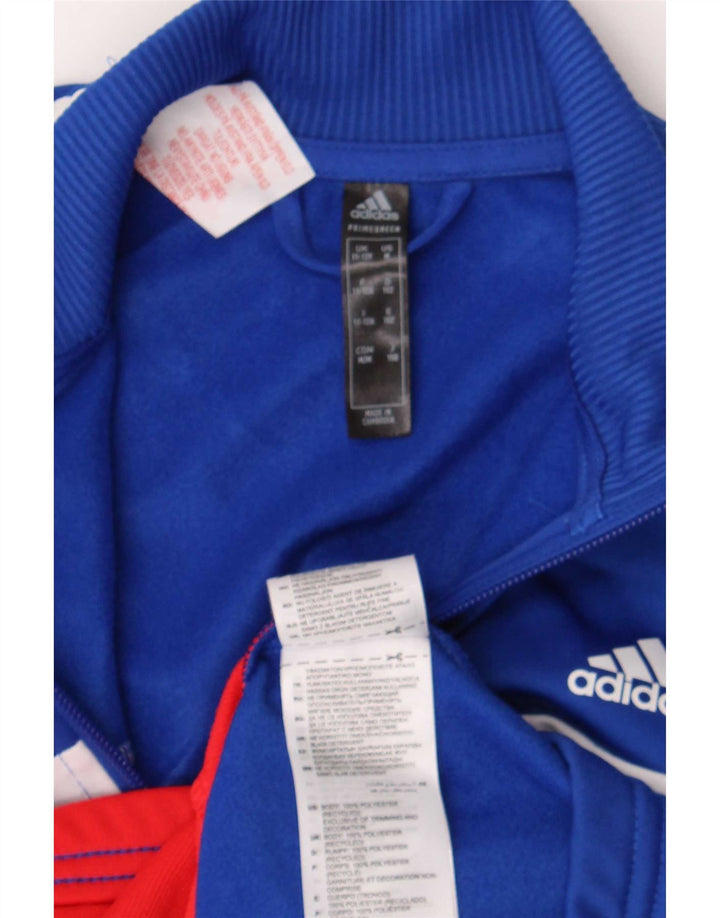 Спортивный костюм Adidas для мальчиков 11–12 лет, синяя полиэстер с цветными блоками