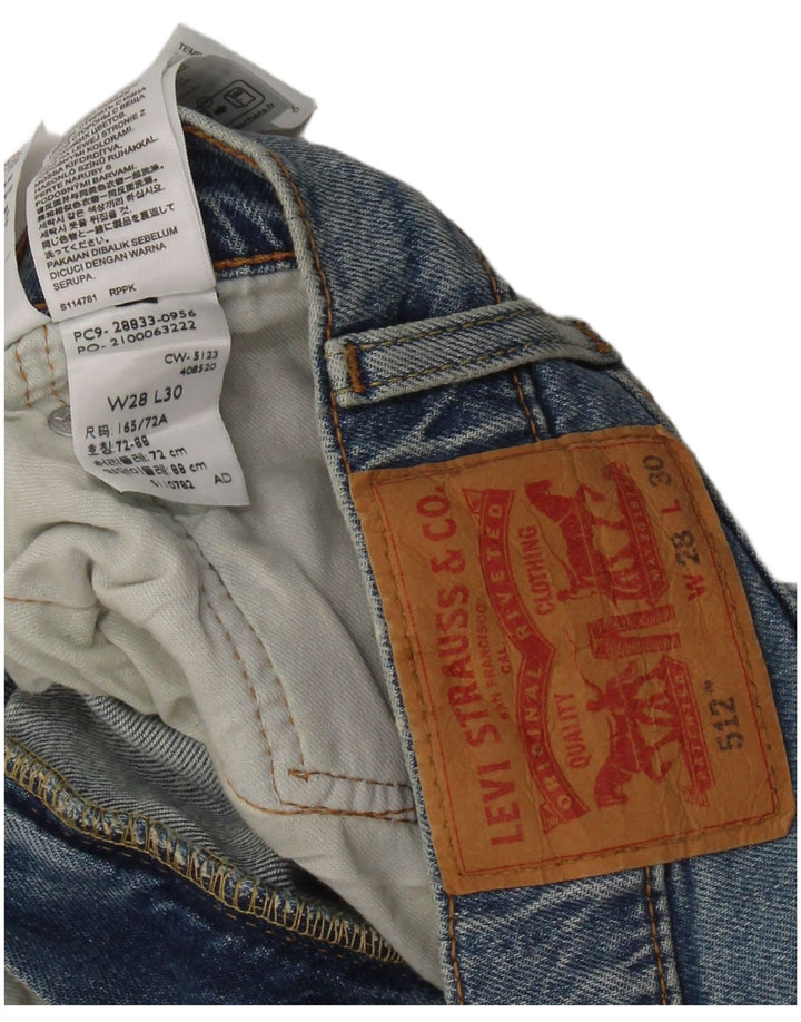 Мужские зауженные зауженные джинсы LEVI'S 512 W28 L30 синие, хлопок