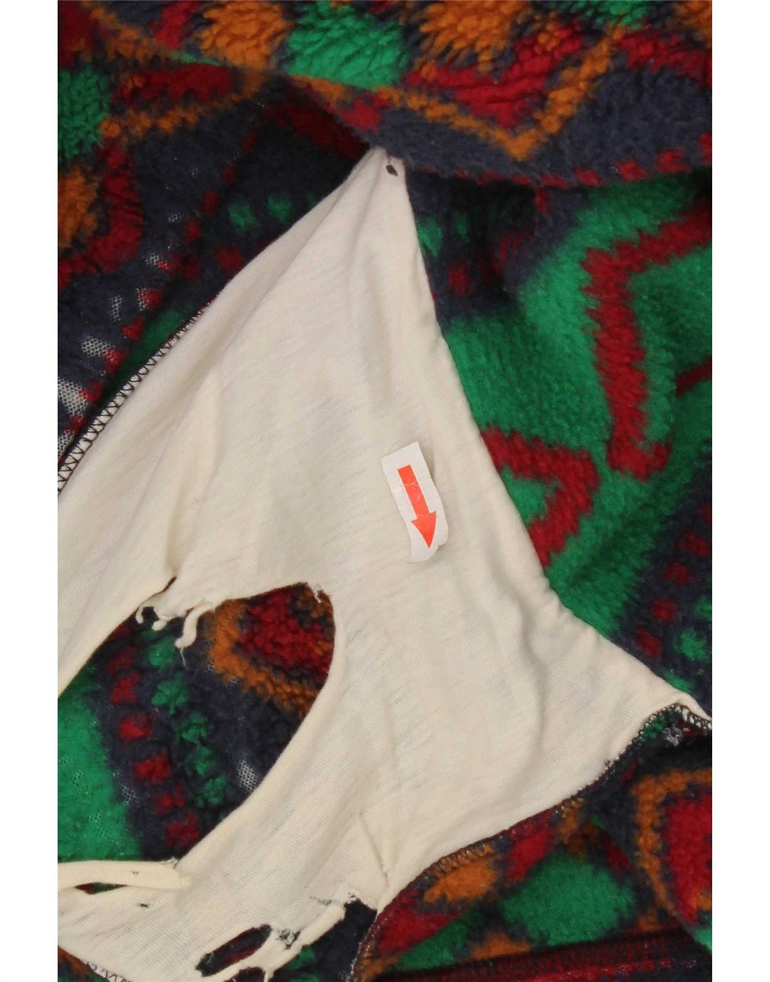 Винтажная мужская флисовая куртка UK 42 XL, разноцветная с геометрическим узором