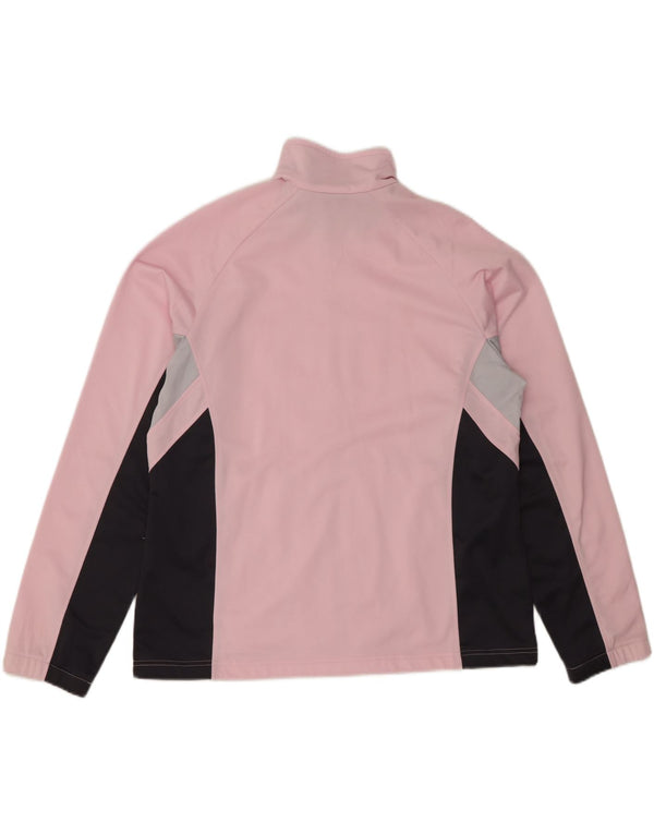 DIADORA Womens Tracksuit Top Jacket UK 18 XL Pink Colourblock Polyester