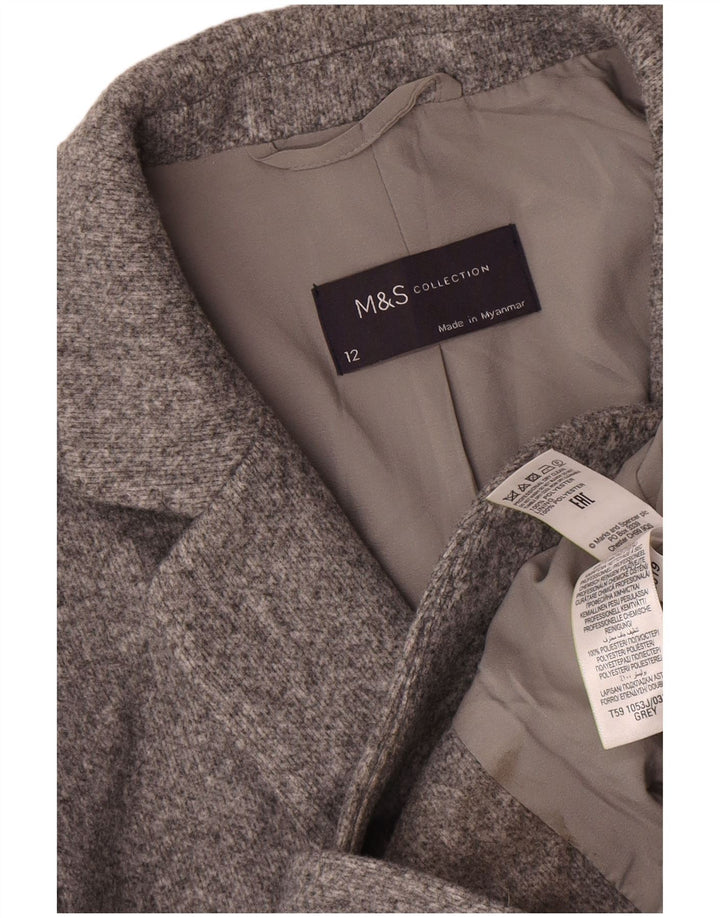 Женский пиджак на 2 пуговицах Marks & Spencer, Великобритания 12, средний серый полиэстер