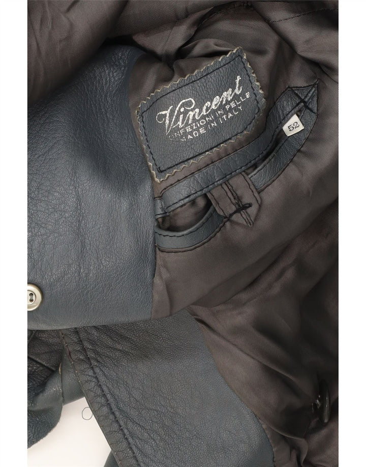 Женская кожаная куртка Vincent IT 52 2XL Синяя кожаная