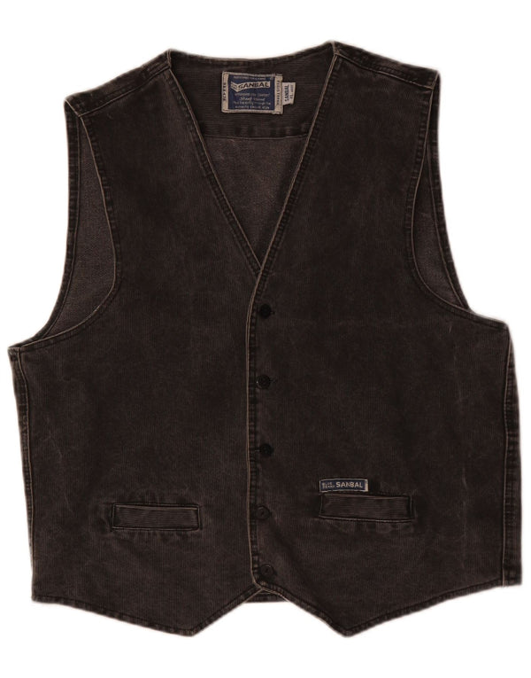 ВИНТАЖНЫЙ женский вельветовый жилет UK 18 XL, серый хлопок