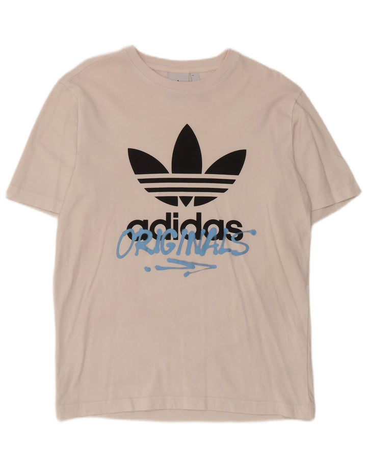 Мужская футболка Adidas с рисунком, маленький белый хлопок