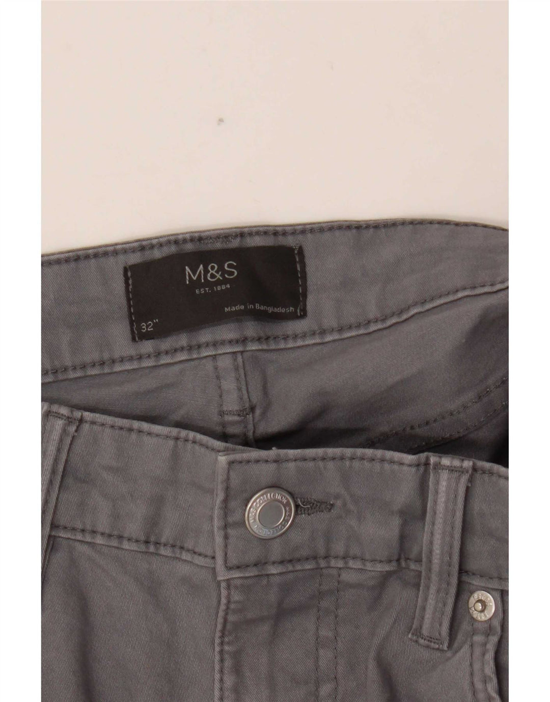 Мужские повседневные шорты Marks & Spencer W32, хлопковые, среднего серого цвета