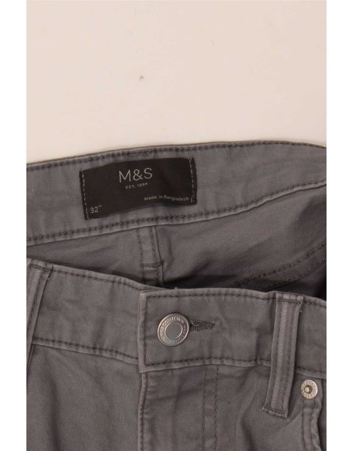 Мужские повседневные шорты Marks & Spencer W32, хлопковые, среднего серого цвета