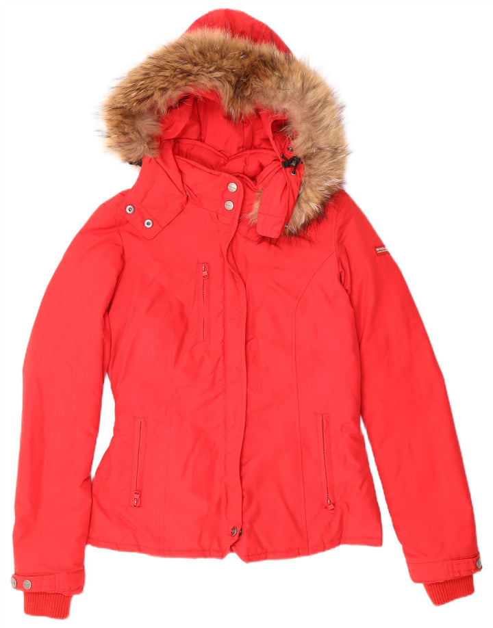 Женская стеганая куртка с капюшоном Woolrich UK 10, маленькая, красный хлопок