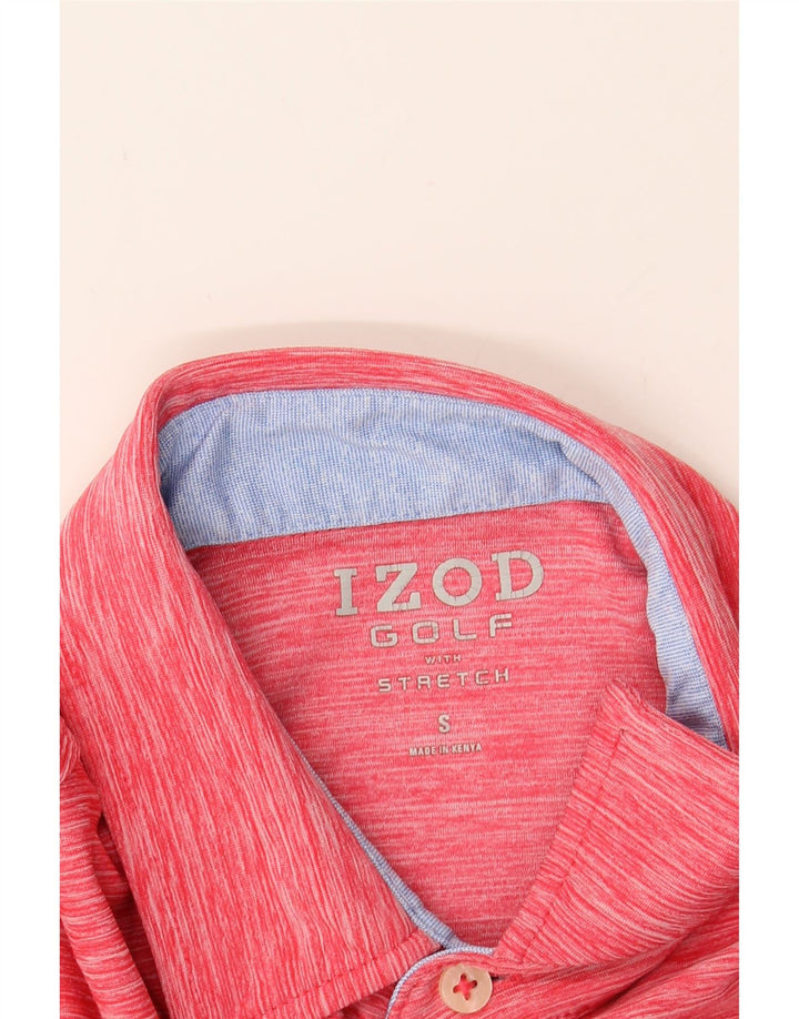 IZOD Mens Golf Polo Shirt Small Red Flecked Polyester Vintage Izod and Second-Hand Izod from Messina Hembry 
