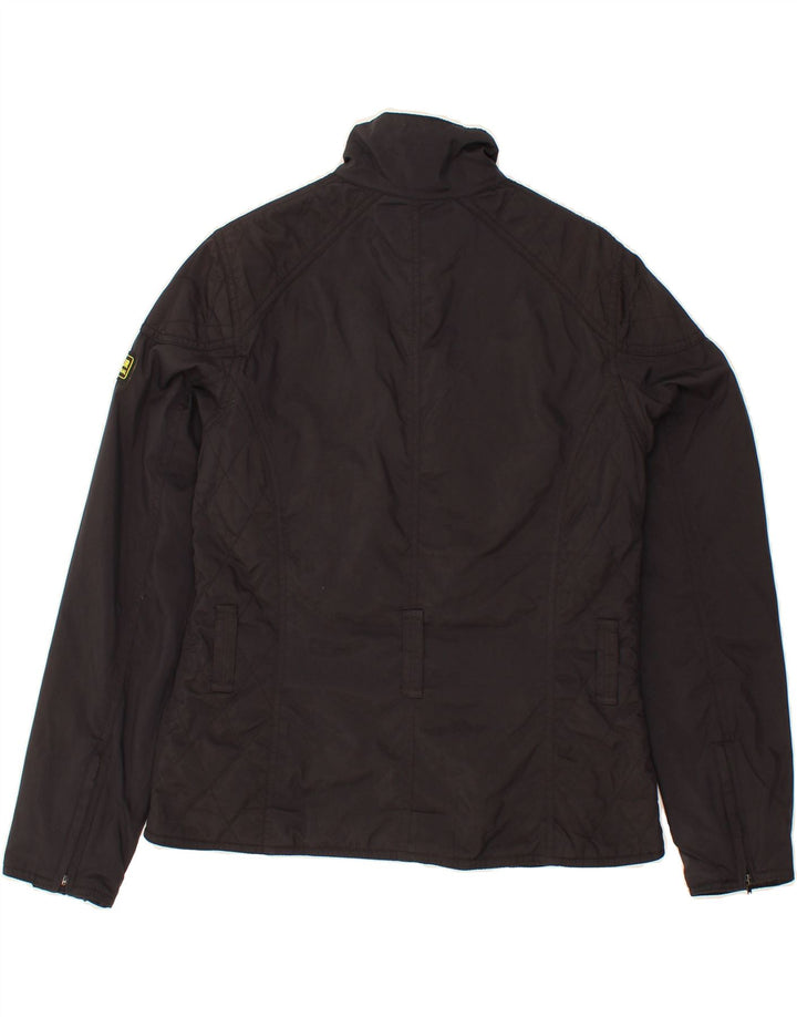 BARBOUR Womens Utility Jacket UK 12 Medium Black Polyester Vintage Barbour and Second-Hand Barbour from Messina Hembry 